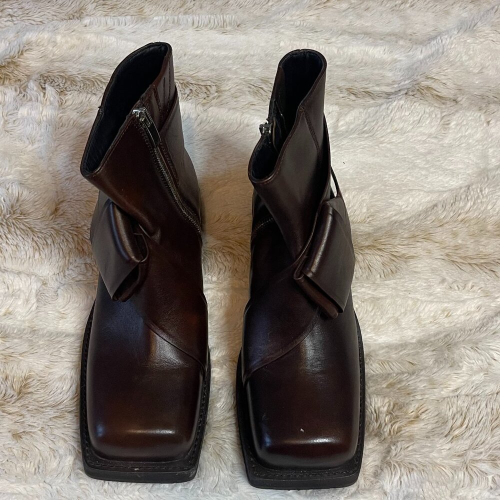 Acne Studios Musubi brown leather ankle boot size 7.5 - Picture 2 of 6